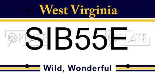 SIB55E West Virginia License Plate