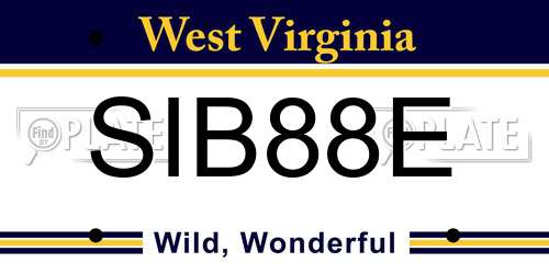 SIB88E West Virginia License Plate