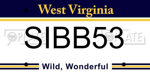 SIBB53 West Virginia License Plate