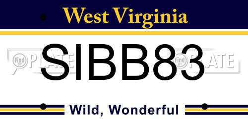 SIBB83 West Virginia License Plate