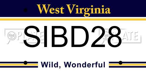SIBD28 West Virginia License Plate