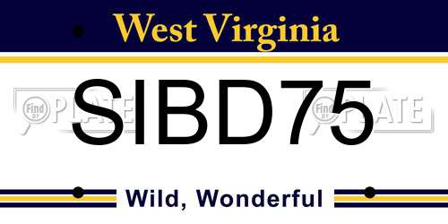 SIBD75 West Virginia License Plate