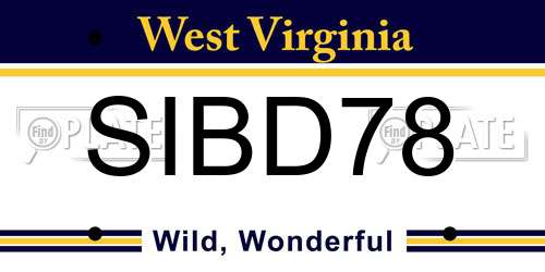 SIBD78 West Virginia License Plate