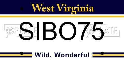SIBO75 West Virginia License Plate