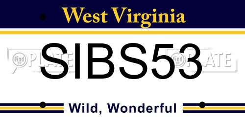 SIBS53 West Virginia License Plate