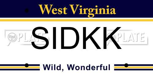 SIDKK West Virginia License Plate