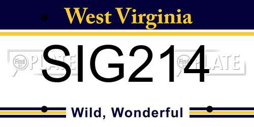 SIG214 West Virginia License Plate