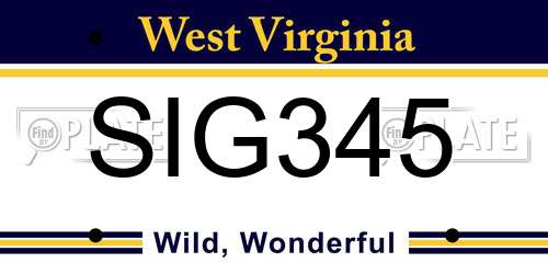 SIG345 West Virginia License Plate
