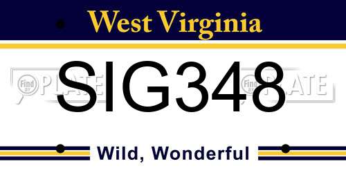 SIG348 West Virginia License Plate