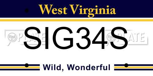 SIG34S West Virginia License Plate