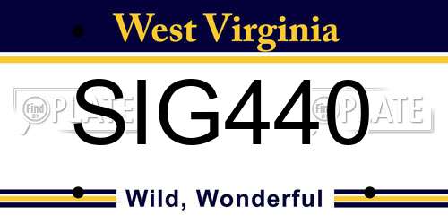 SIG440 West Virginia License Plate