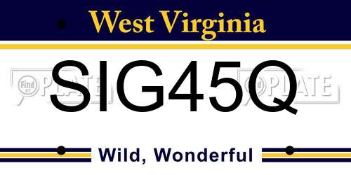 SIG45Q West Virginia License Plate