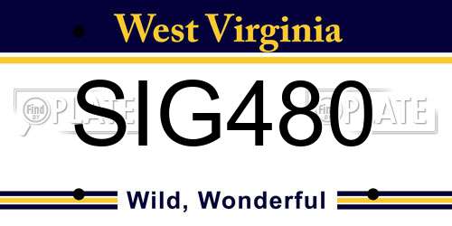 SIG480 West Virginia License Plate