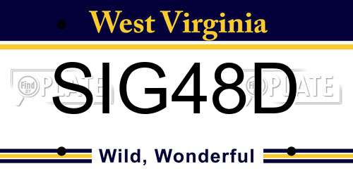 SIG48D West Virginia License Plate