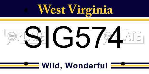 SIG574 West Virginia License Plate