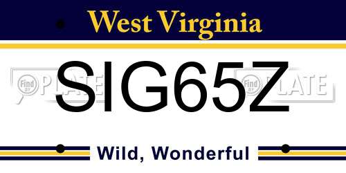SIG65Z West Virginia License Plate