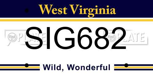 SIG682 West Virginia License Plate