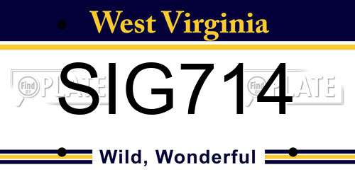 SIG714 West Virginia License Plate