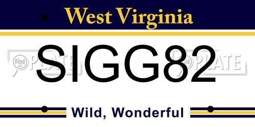 SIGG82 West Virginia License Plate