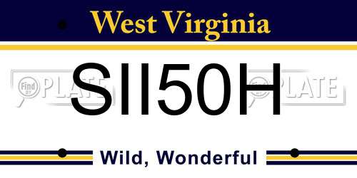 SII50H West Virginia License Plate