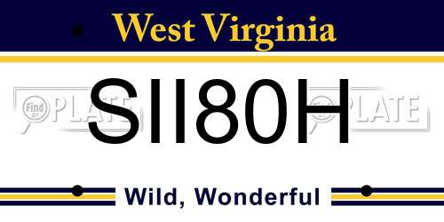 SII80H West Virginia License Plate