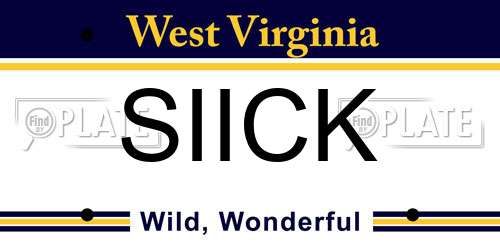 SIICK West Virginia License Plate