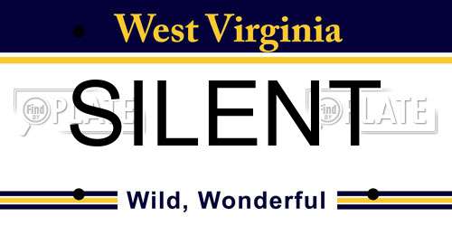 SILENT West Virginia License Plate