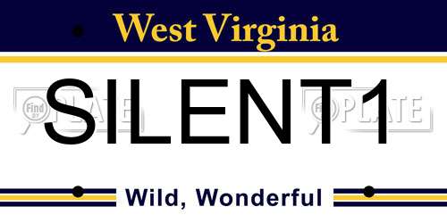 SILENT1 West Virginia License Plate