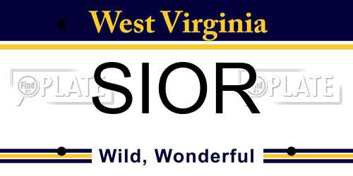 SIOR West Virginia License Plate