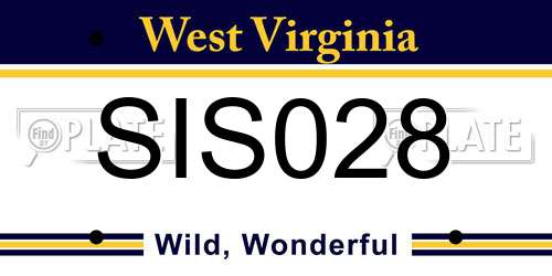 SIS028 West Virginia License Plate