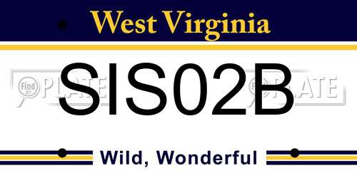 SIS02B West Virginia License Plate