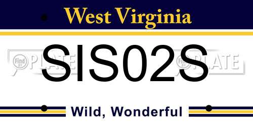 SIS02S West Virginia License Plate
