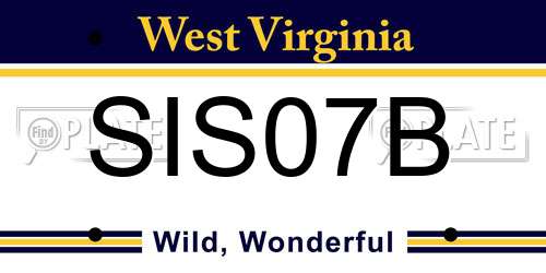 SIS07B West Virginia License Plate