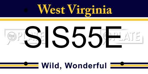 SIS55E West Virginia License Plate
