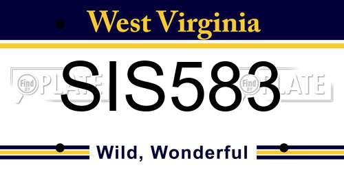 SIS583 West Virginia License Plate