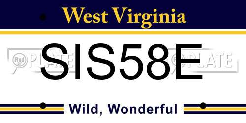 SIS58E West Virginia License Plate