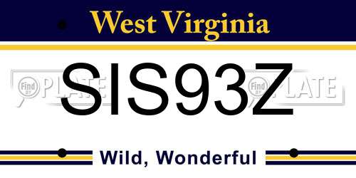 SIS93Z West Virginia License Plate