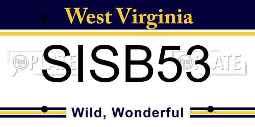 SISB53 West Virginia License Plate