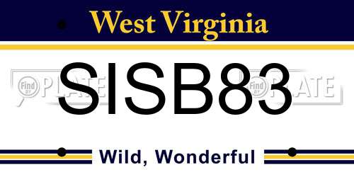 SISB83 West Virginia License Plate