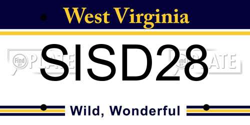 SISD28 West Virginia License Plate
