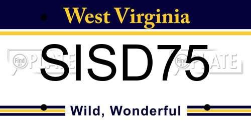 SISD75 West Virginia License Plate