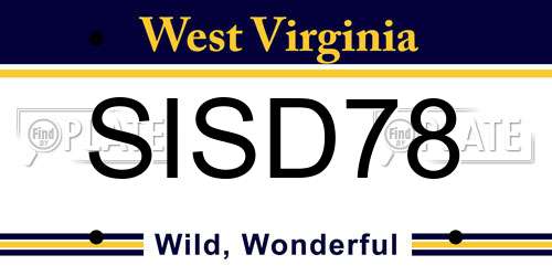 SISD78 West Virginia License Plate