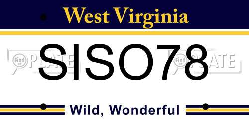 SISO78 West Virginia License Plate