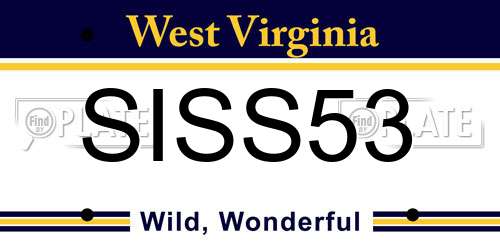 SISS53 West Virginia License Plate