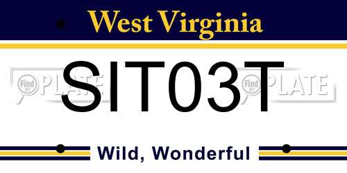 SIT03T West Virginia License Plate