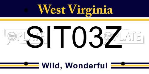 SIT03Z West Virginia License Plate