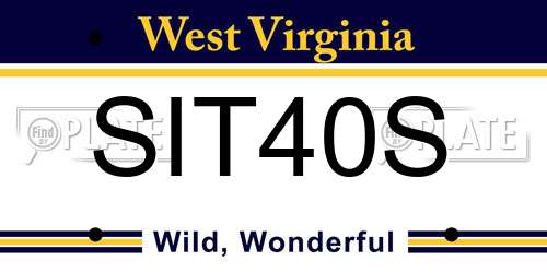 SIT40S West Virginia License Plate
