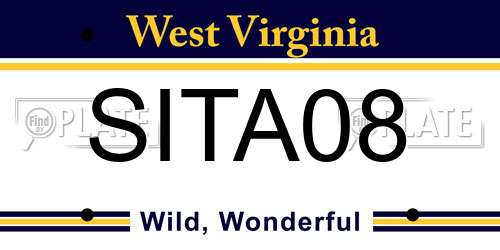 SITA08 West Virginia License Plate