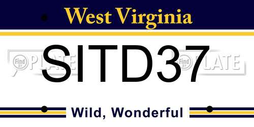 SITD37 West Virginia License Plate