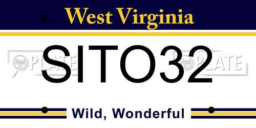 SITO32 West Virginia License Plate